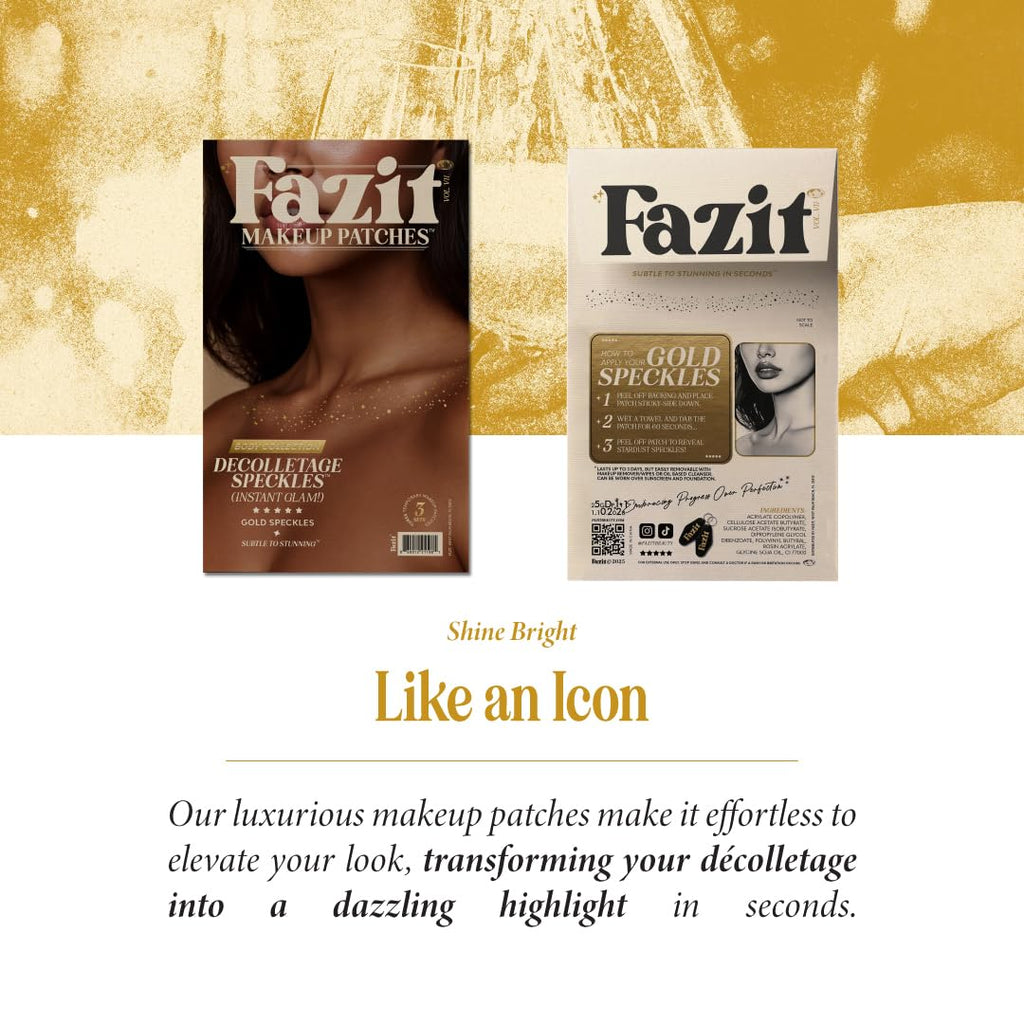 Fazit Makeup Patches: Gold Glitter Speckles for Glow-Up Looks