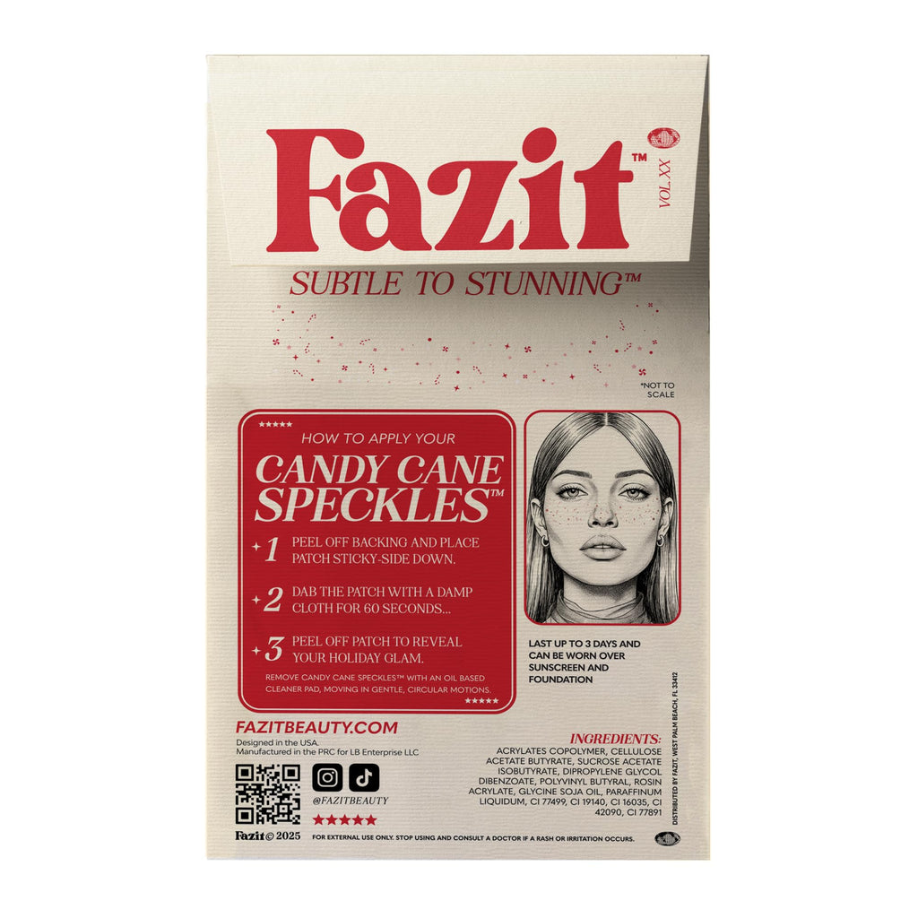 Fazit Candy Cane Speckles Makeup Patches | Glow Up Glitter Face Patches for Women