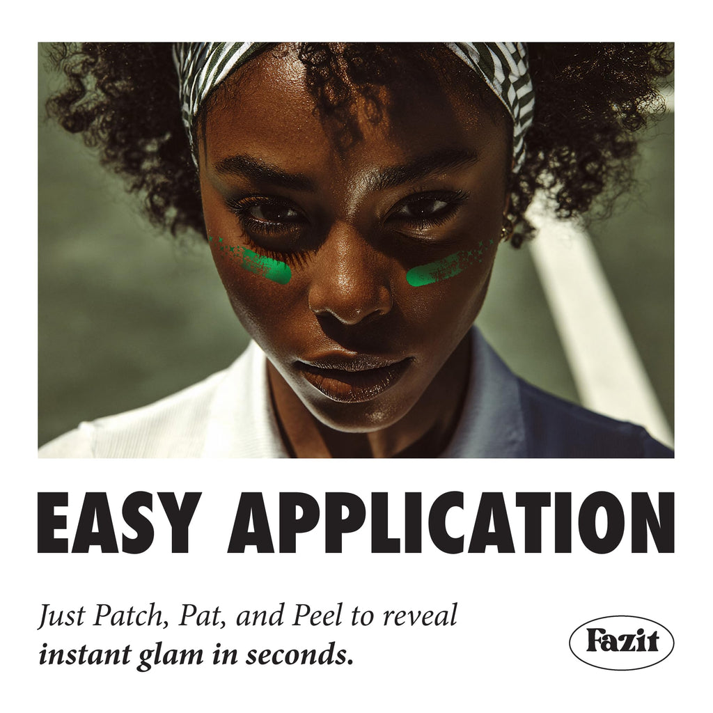 Fazit Green Game Day Makeup Patches – Glow Up Glitter Speckles