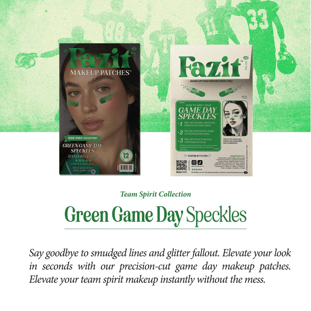Fazit Green Game Day Makeup Patches – Glow Up Glitter Speckles