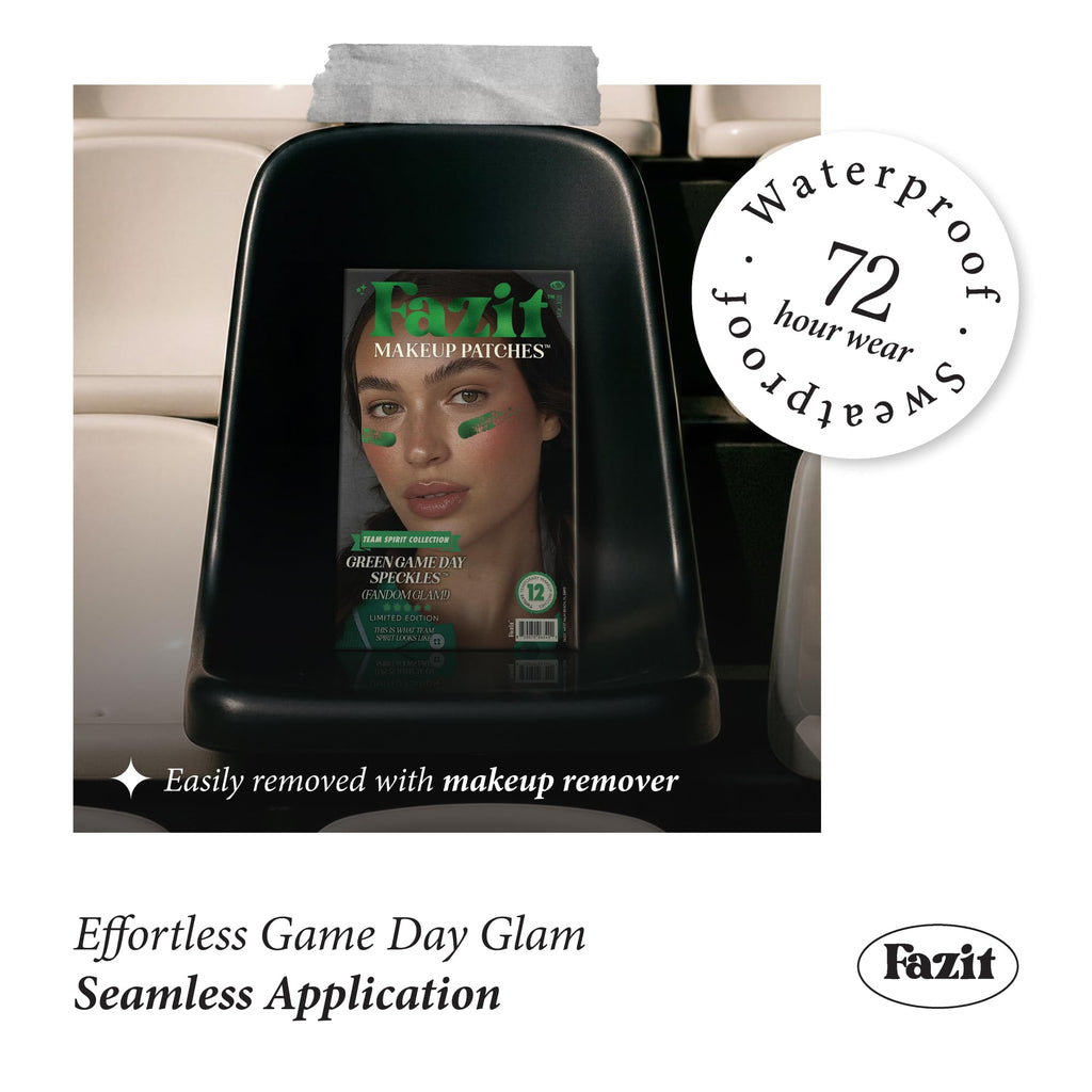 Fazit Green Game Day Makeup Patches – Glow Up Glitter Speckles