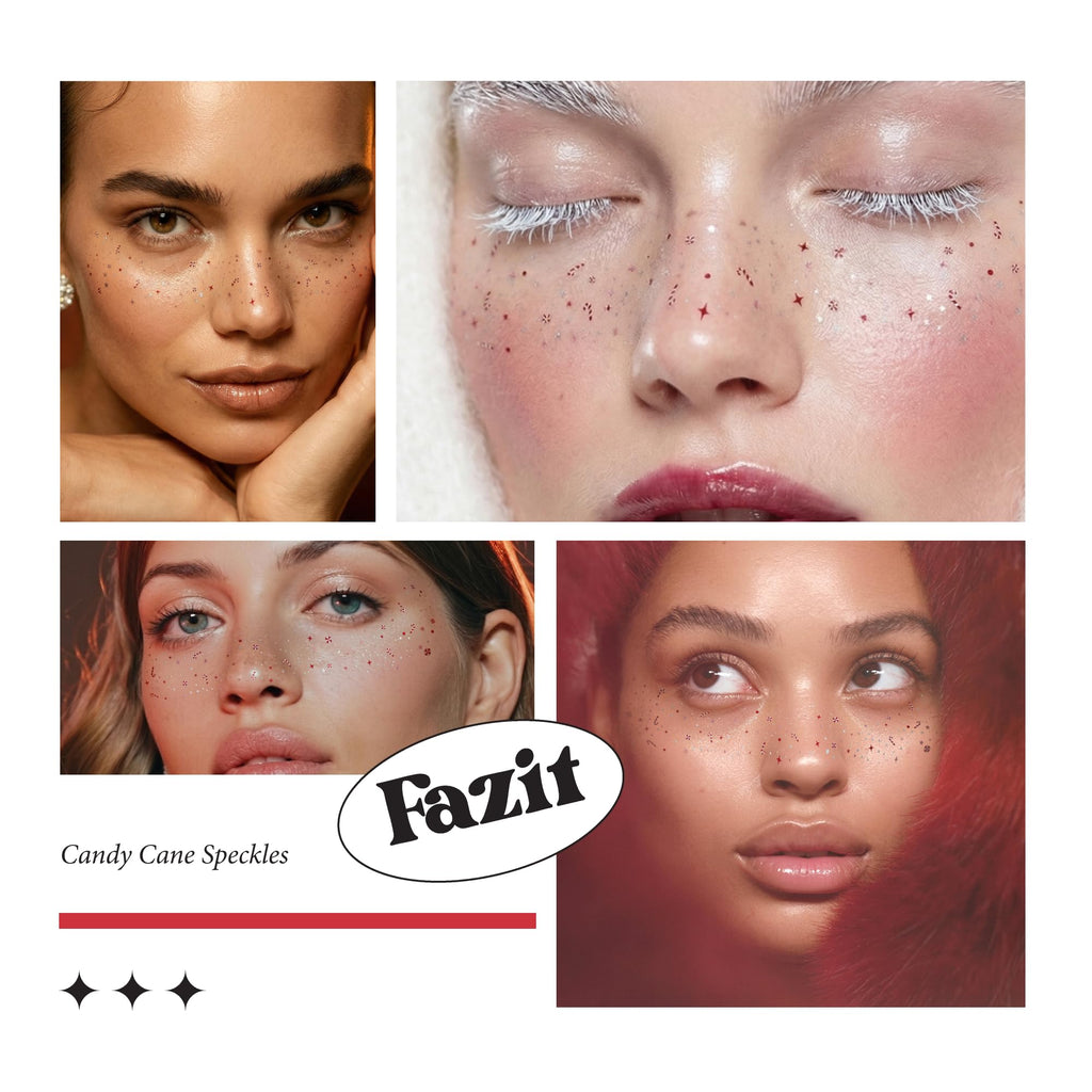 Fazit Candy Cane Speckles Makeup Patches | Glow Up Glitter Face Patches for Women