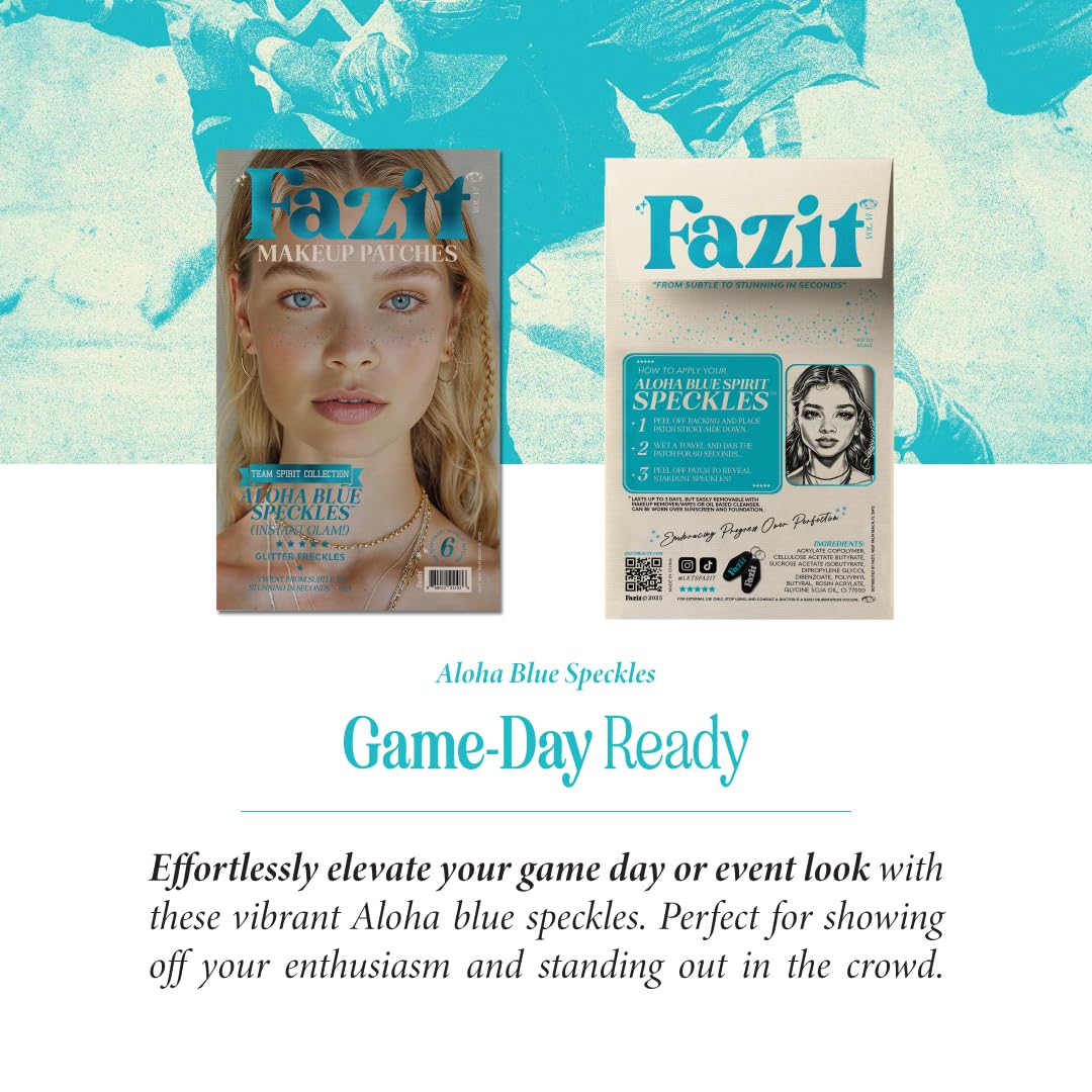 Fazit Makeup Patches: Aloha Blue Speckles – Glow Up Glitter Face Patches