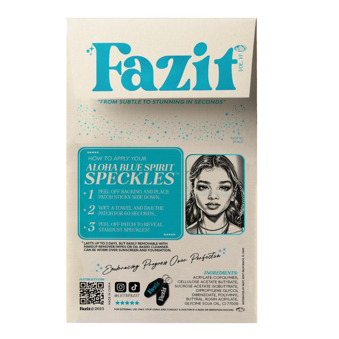 Fazit Makeup Patches: Aloha Blue Speckles – Glow Up Glitter Face Patches