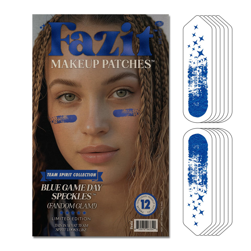 Fazit Makeup Patches: Blue Game Day Speckles – Glow Up Glitter Patches