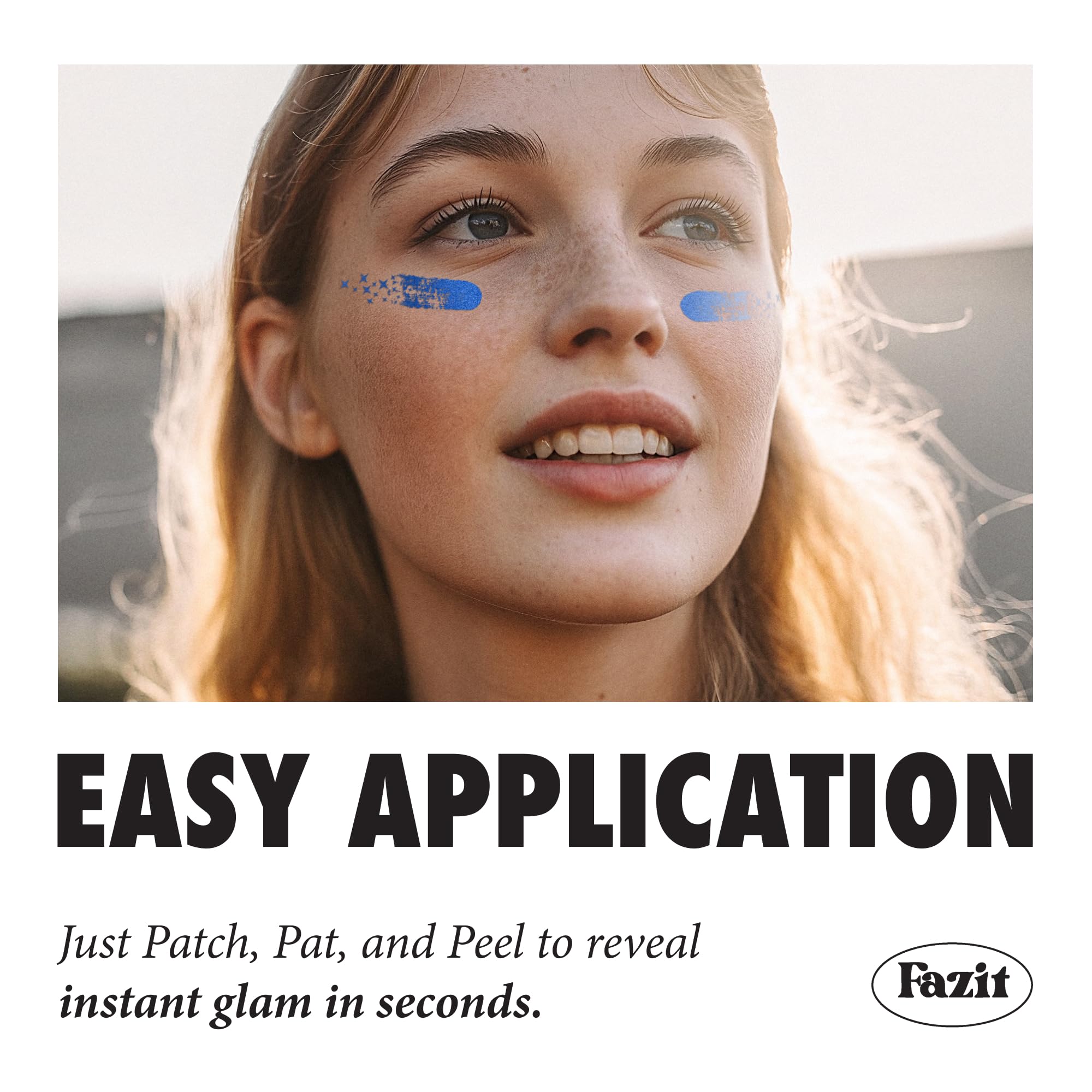 Fazit Makeup Patches: Blue Game Day Speckles – Glow Up Glitter Patches