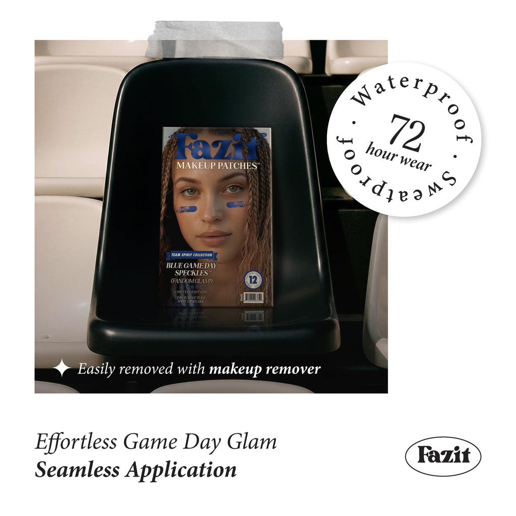 Fazit Makeup Patches: Blue Game Day Speckles – Glow Up Glitter Patches