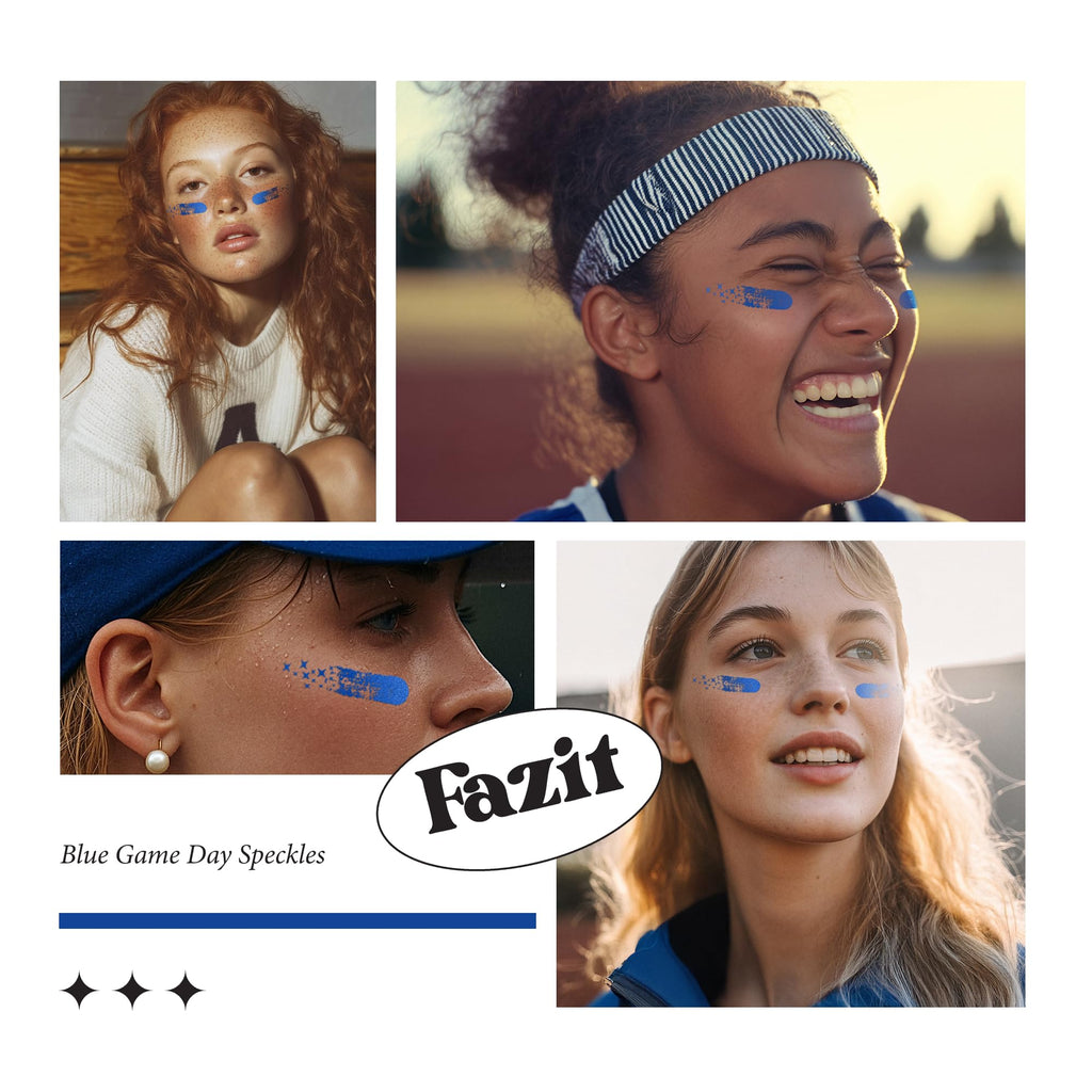 Fazit Makeup Patches: Blue Game Day Speckles – Glow Up Glitter Patches