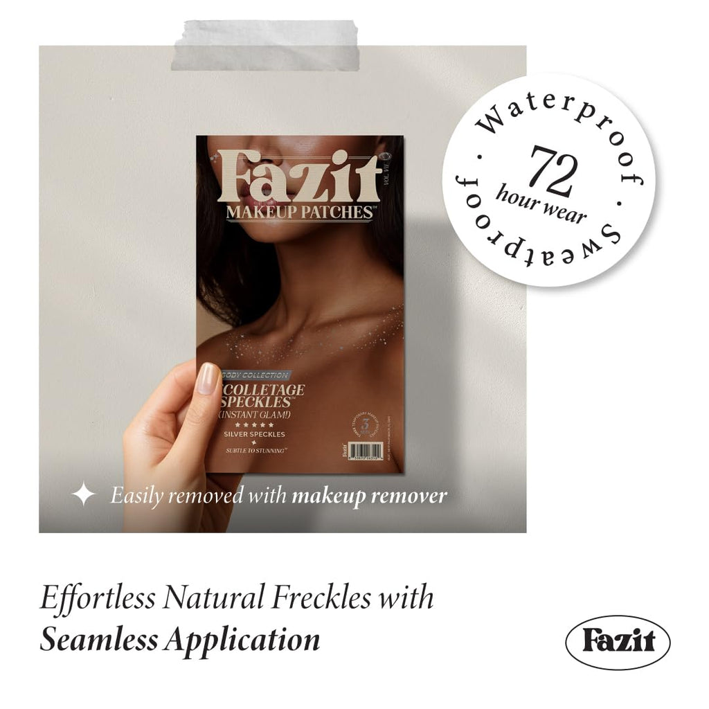 Fazit Makeup Patches | Silver Decollatage Speckles for Glow | Glitter Cosmetic Patches