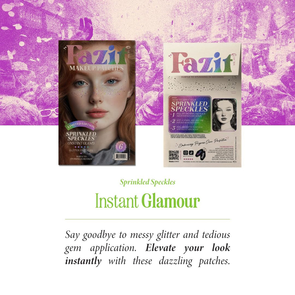 Fazit Makeup Patches – Sprinkled Speckles Glow Up Glitter Patches for Face