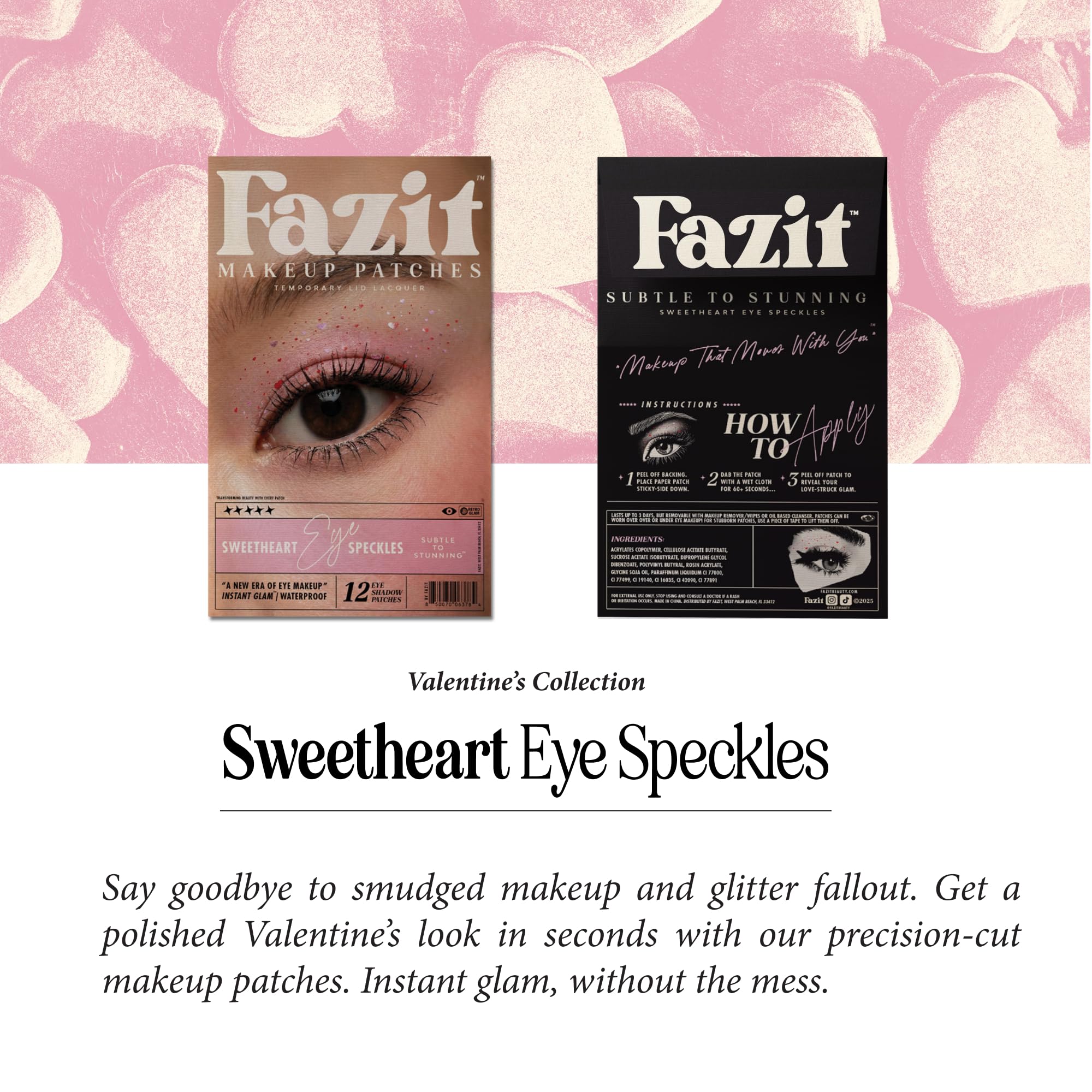 Fazit Makeup Patches: Sweetheart Eye Speckles – Glow Up Glitter Patches for the Face