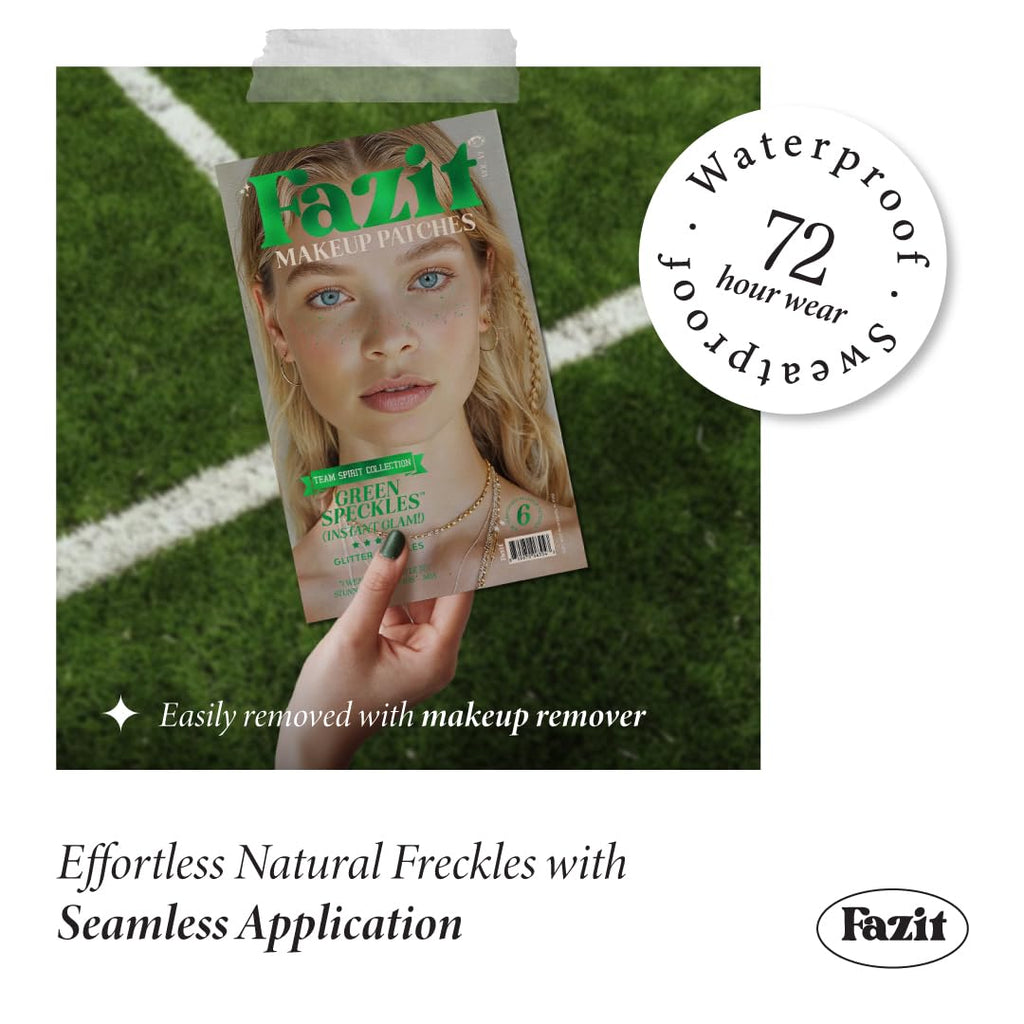 Fazit Makeup Patches - Green Speckles | Glow Up Glitter Face Patches for Women