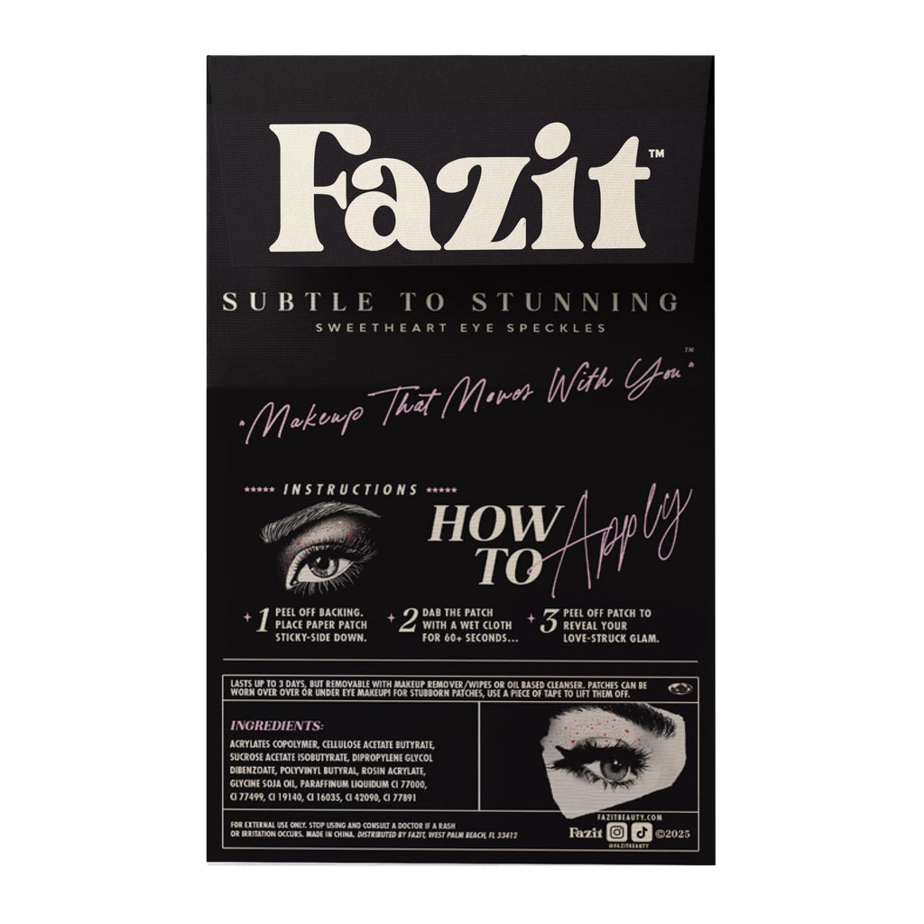 Fazit Makeup Patches: Sweetheart Eye Speckles – Glow Up Glitter Patches for the Face