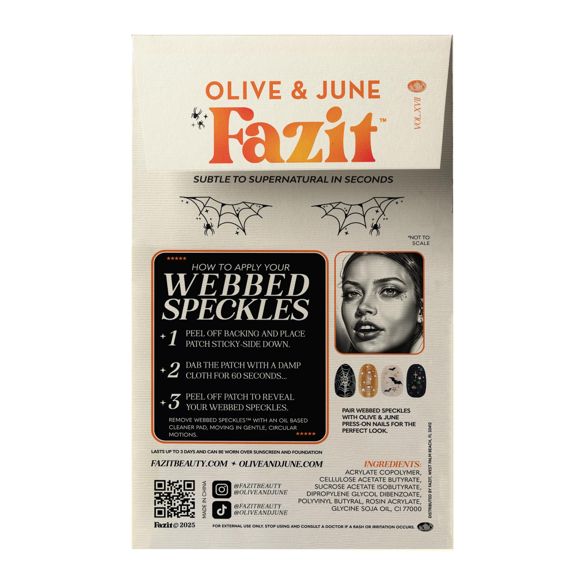Fazit Makeup Patches - Halloween Webbed Speckles for Glow-Up Glitter