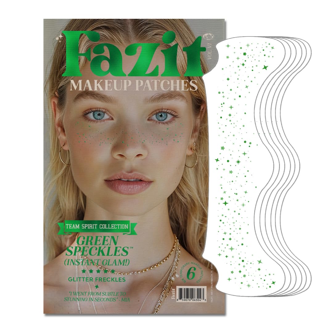 Fazit Makeup Patches - Green Speckles | Glow Up Glitter Face Patches for Women