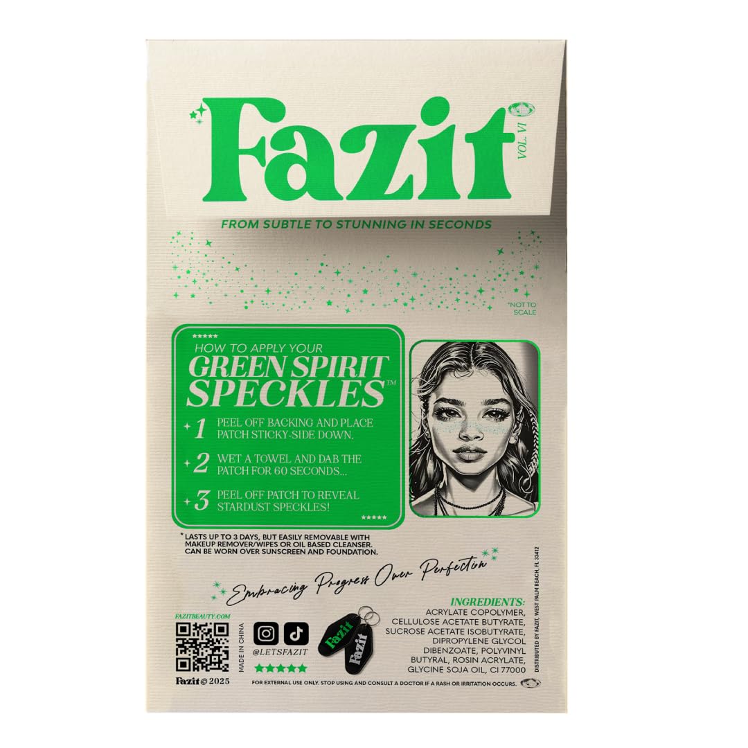 Fazit Makeup Patches - Green Speckles | Glow Up Glitter Face Patches for Women