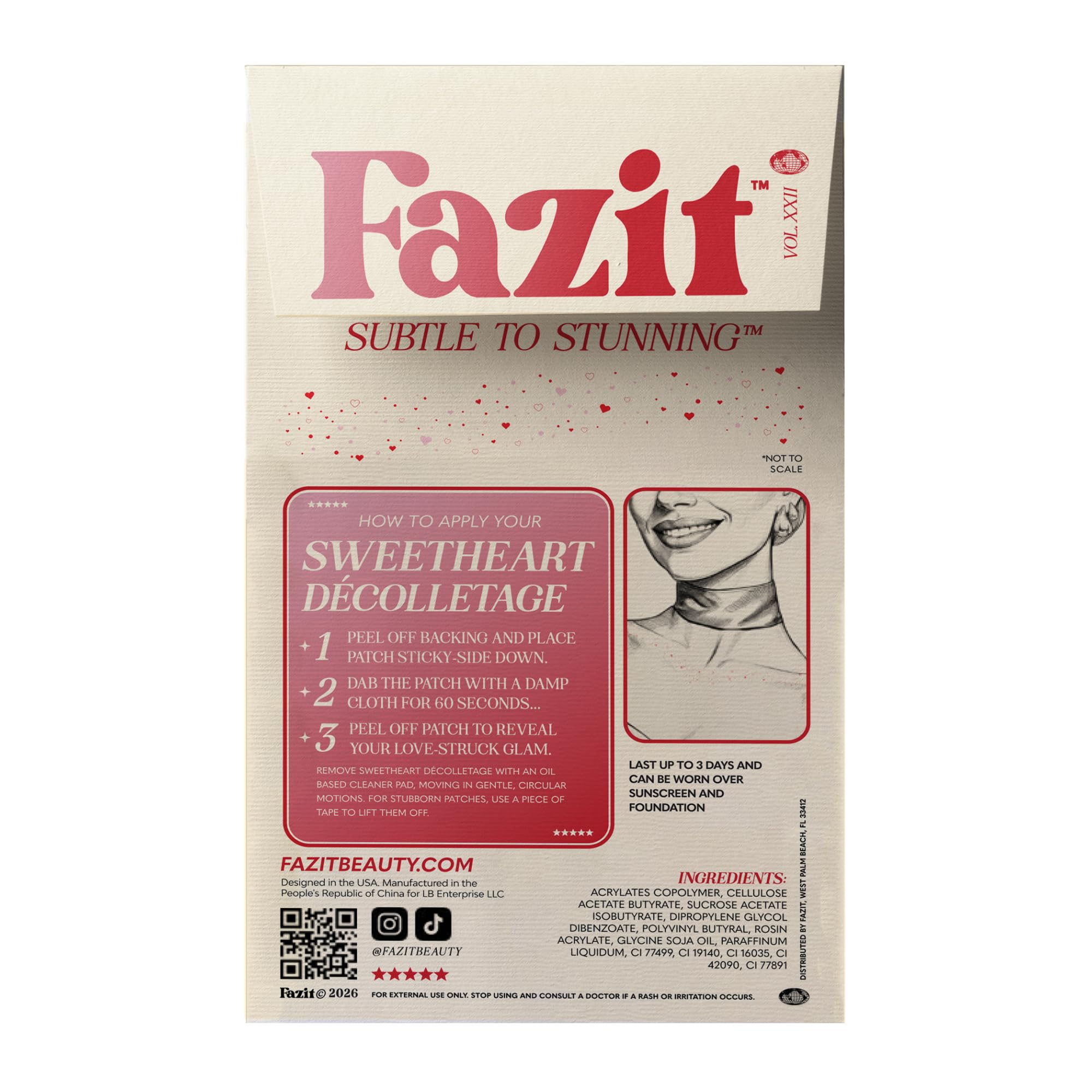 Fazit Makeup Patches: Sweetheart Decolletage Speckles – Waterproof Glitter Patches for Face