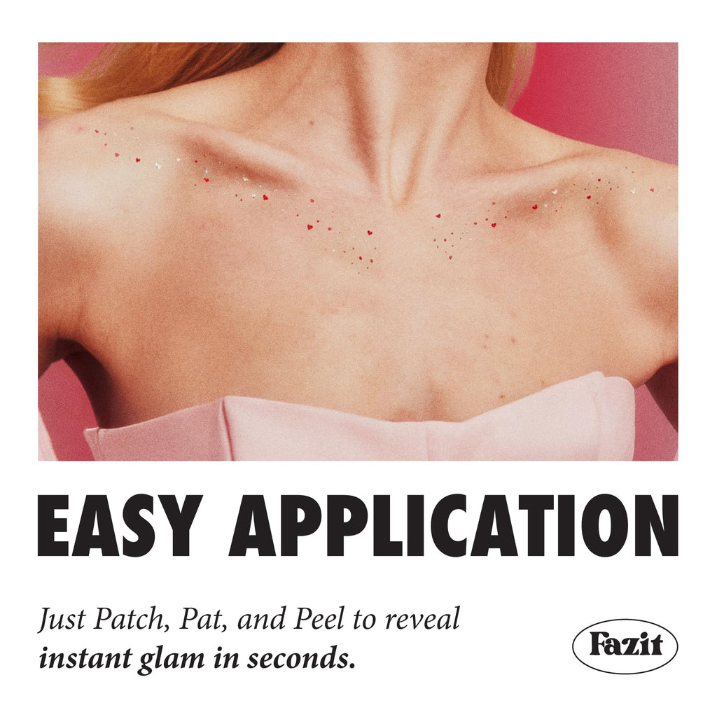 Fazit Makeup Patches: Sweetheart Decolletage Speckles – Waterproof Glitter Patches for Face