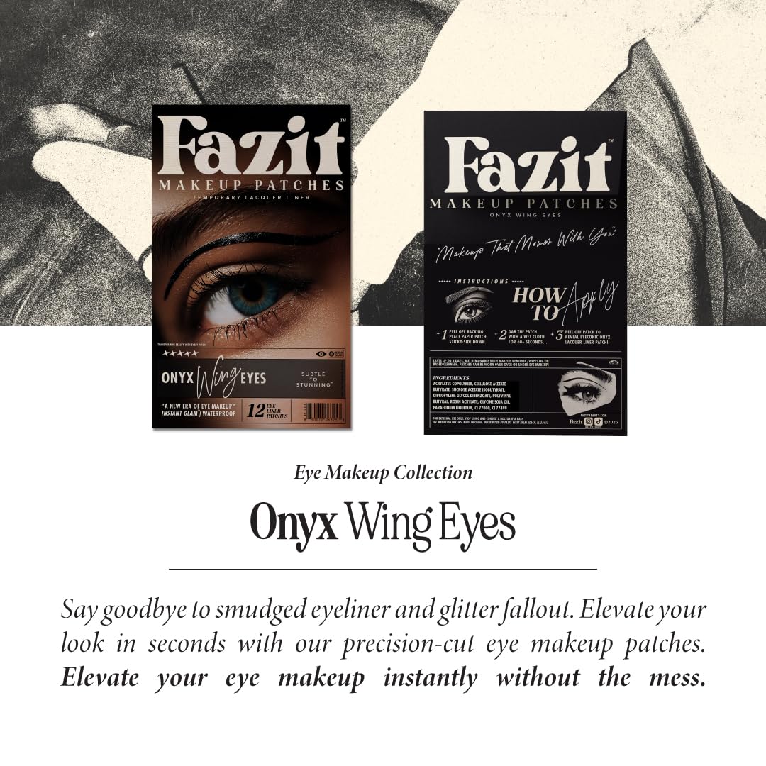 Fazit Onyx Wing Eyes Patches | Glow Up Glitter Makeup for Face