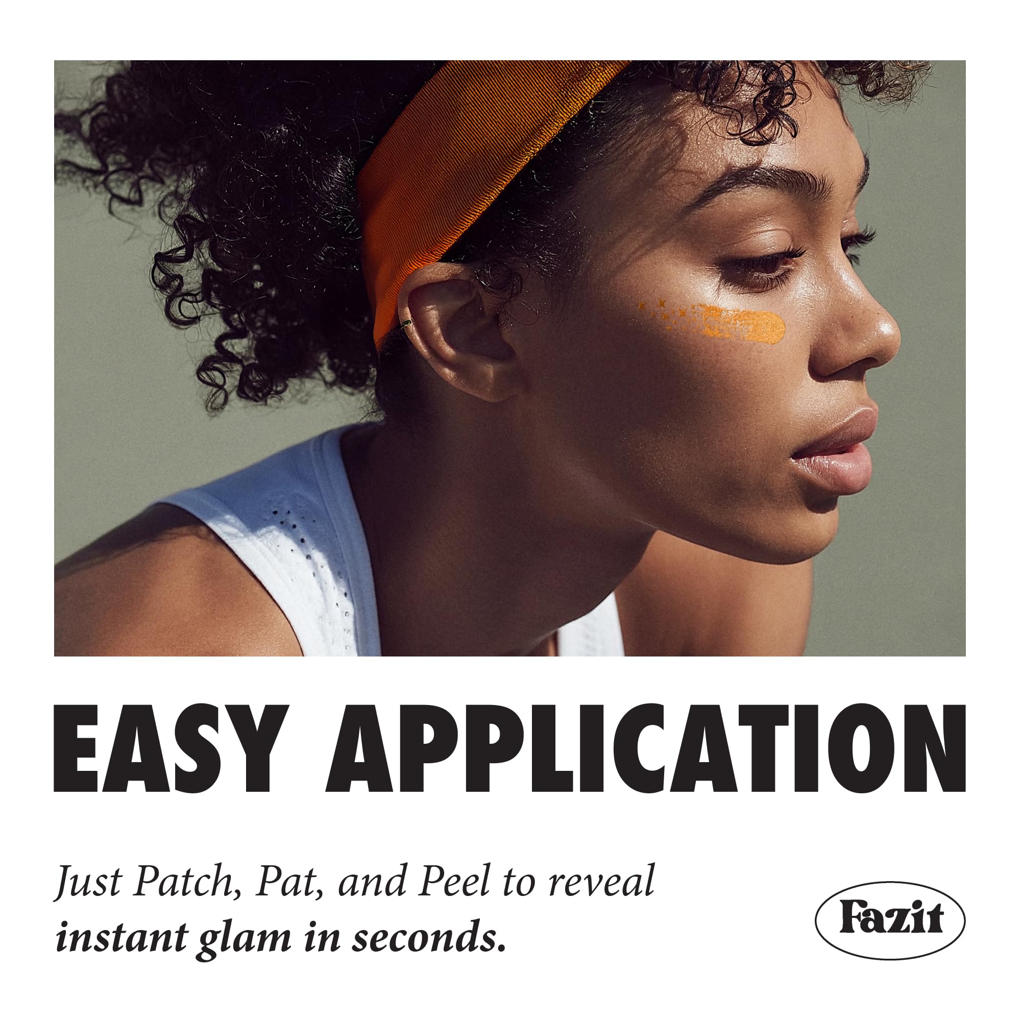 Fazit Makeup Patches - Orange Game Day Speckles | Glow Up Glitter Face Patches