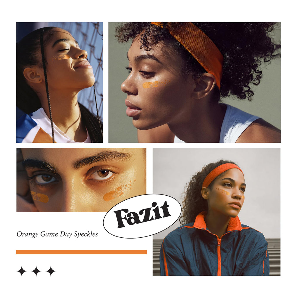 Fazit Makeup Patches - Orange Game Day Speckles | Glow Up Glitter Face Patches
