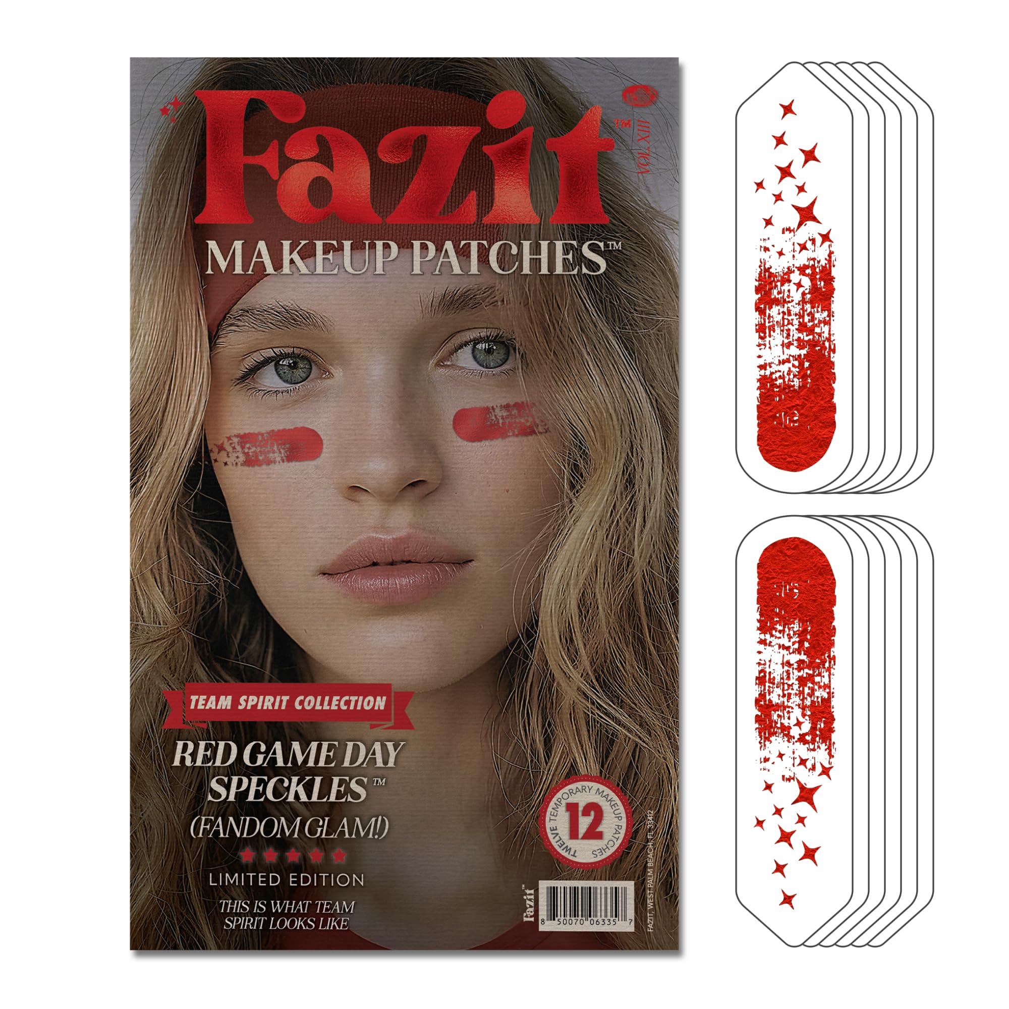 Fazit Makeup Patches - Red Game Day Speckles | Glow Up Make-Up Patches for Women
