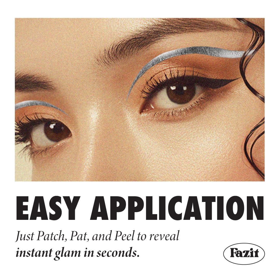 Fazit Silver Wing Eye Patches – Glitter Makeup Patches for Women – Waterproof & Long-Lasting Shine
