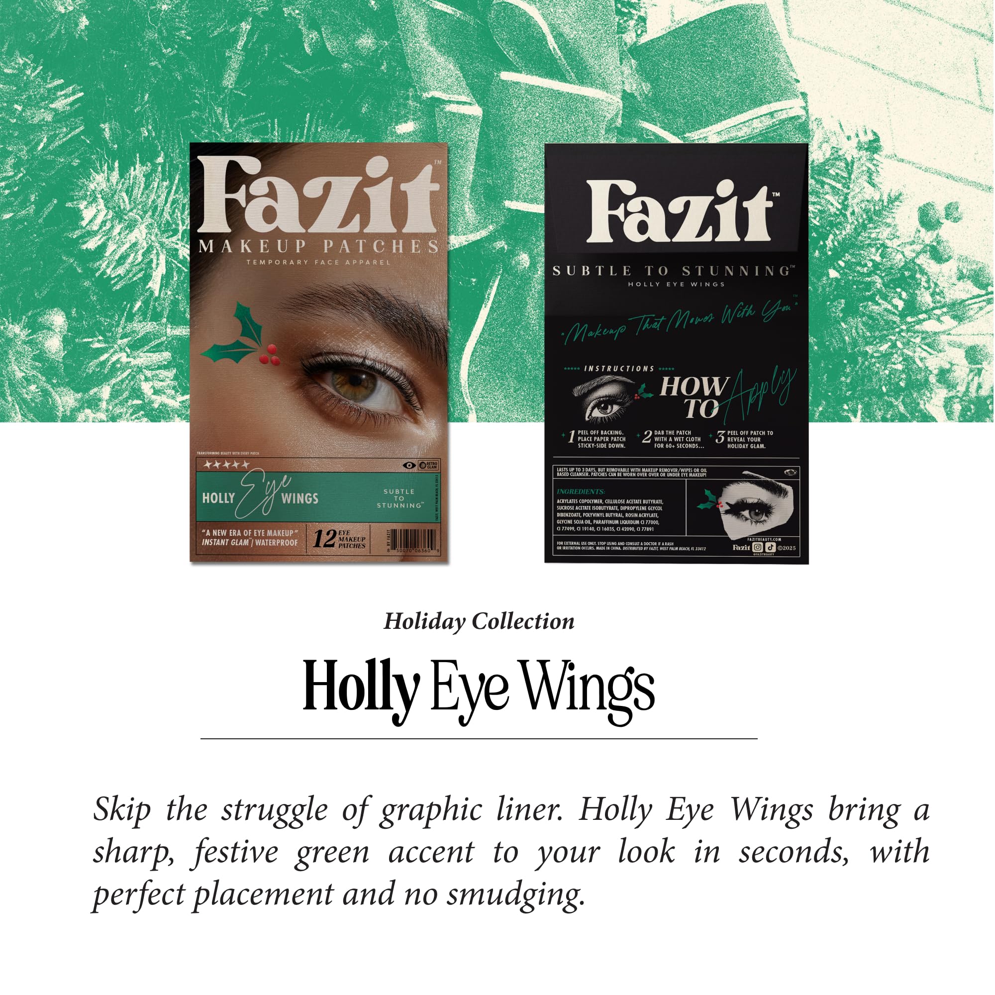 Fazit Makeup Patches: Holly Wings Eye Speckles | Glow Up Glitter for Face