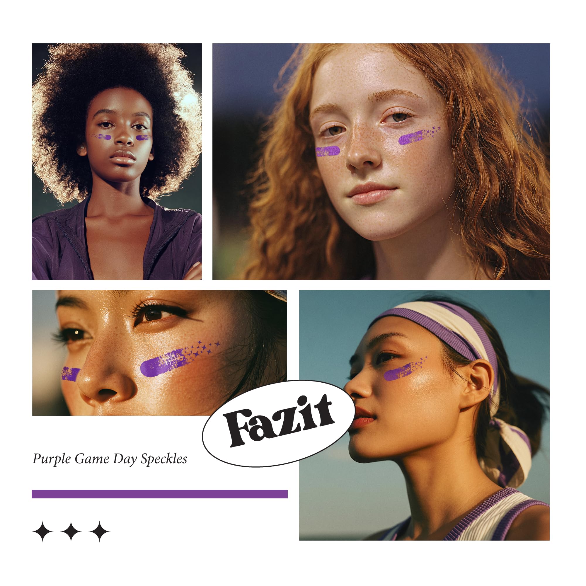 Fazit Purple Game Day Makeup Patches – Glow Up Glitter Speckles for Face