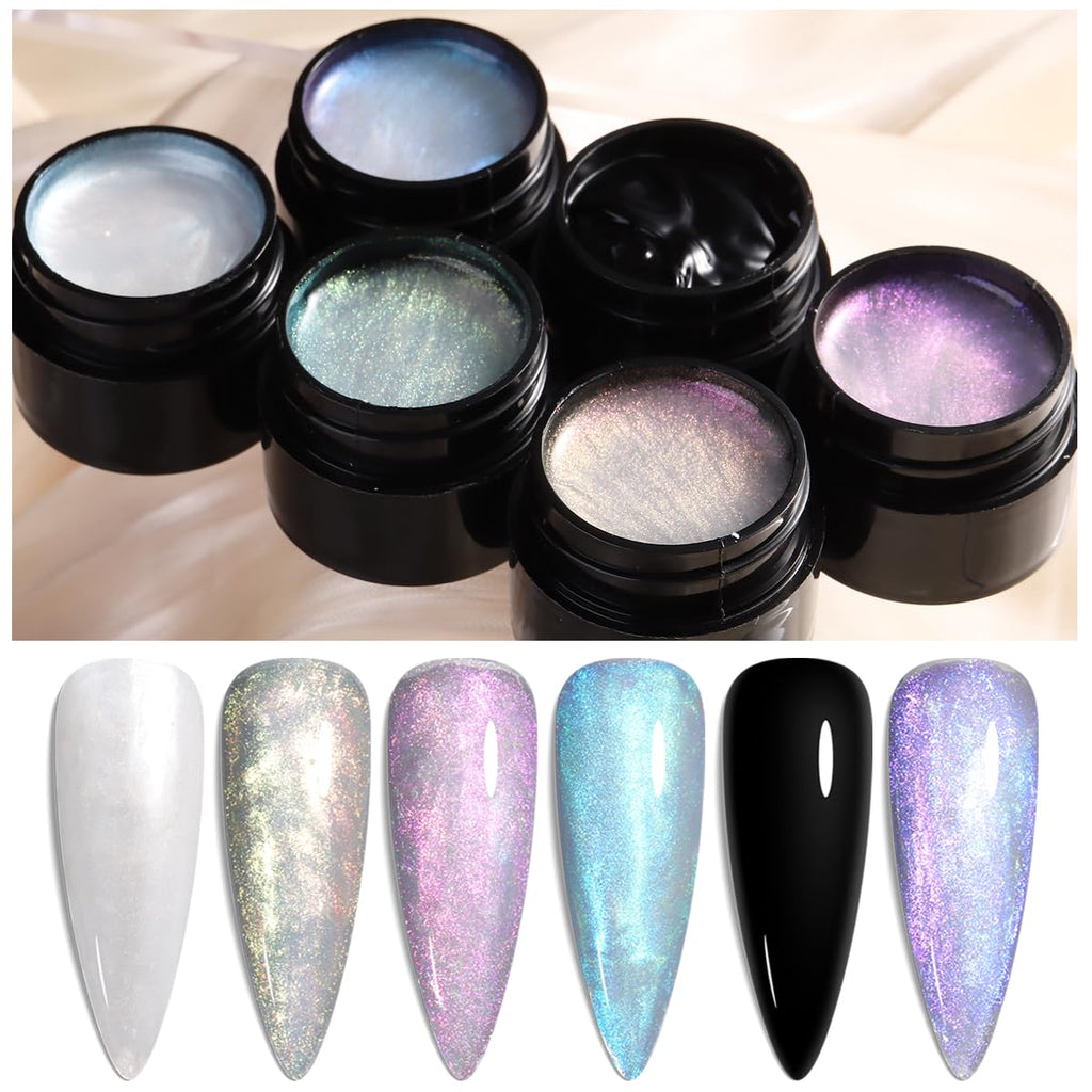 Fcozpjk Solid Builder Gel Kit – 6 Colors, Non-Stick 3D Nail Art Starter with Silicone Carving Pen