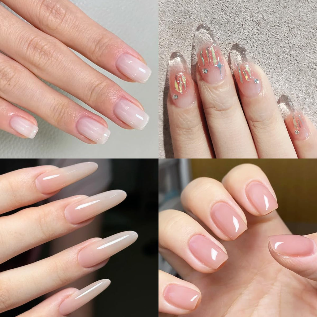 Fcozpjk Builder Gel Kit — 4 Colors Thickening Gel with Brush Pen for Nails