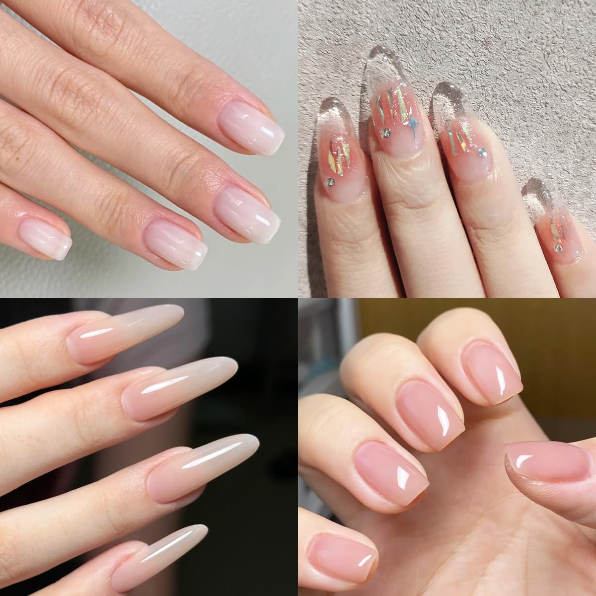 Fcozpjk Builder Gel Kit — 4 Colors Thickening Gel with Brush Pen for Nails