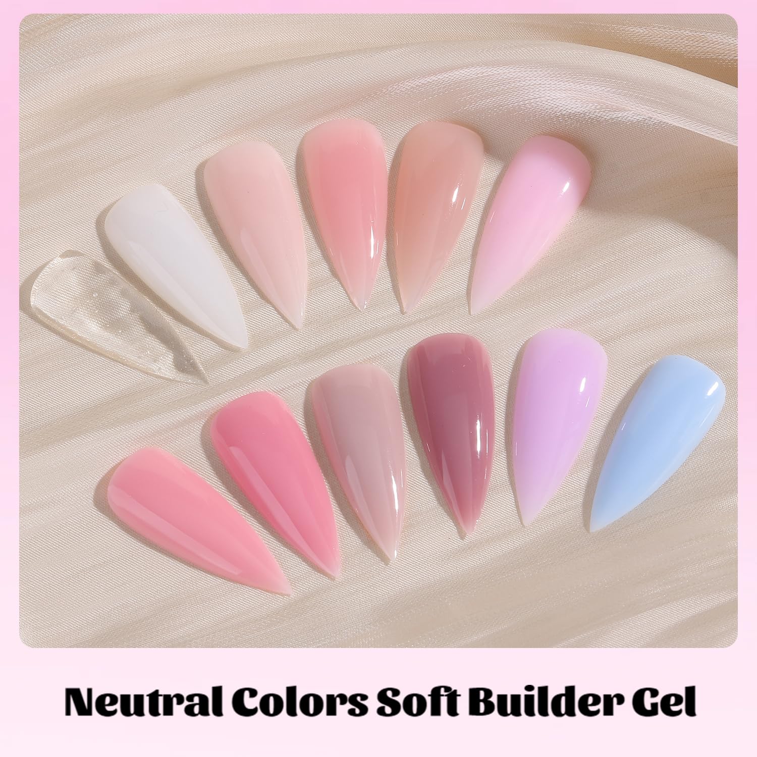 Fcozpjk Builder Gel for Nails - 12 Colors 15ML UV/LED Thickening Kit with Brush Pen & Dual Forms