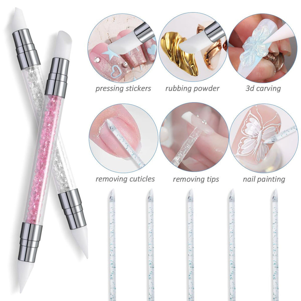 Fcozpjk Solid Builder Gel Kit – 6 Colors, Non-Stick 3D Nail Art Starter with Silicone Carving Pen