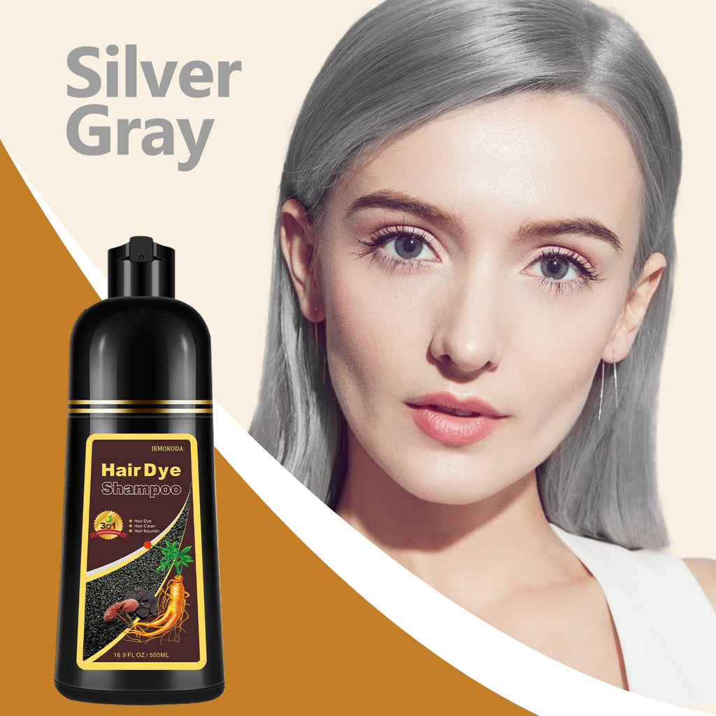 Fedulili 3-in-1 Silver Gray Hair Dye Shampoo – Instant Color, 16.9 oz