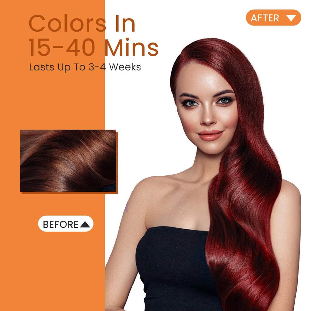 Fedulili 3-in-1 Hair Dye Shampoo – 100% Gray Coverage (Dark Wine Red Burgundy, 500ml)