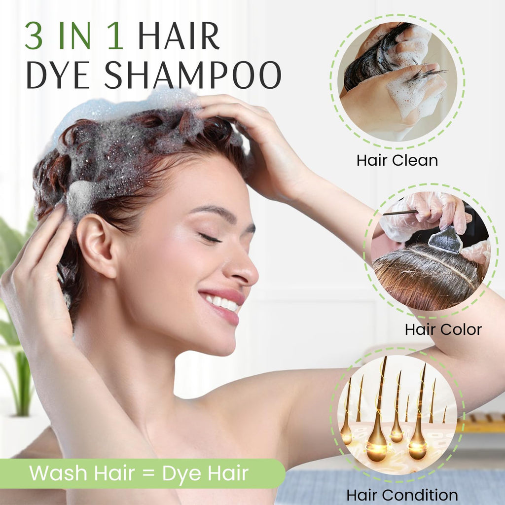 Fedulili Hair Dye Shampoo 3-in-1 – Instant Natural Color, 12 Shades, 500ml