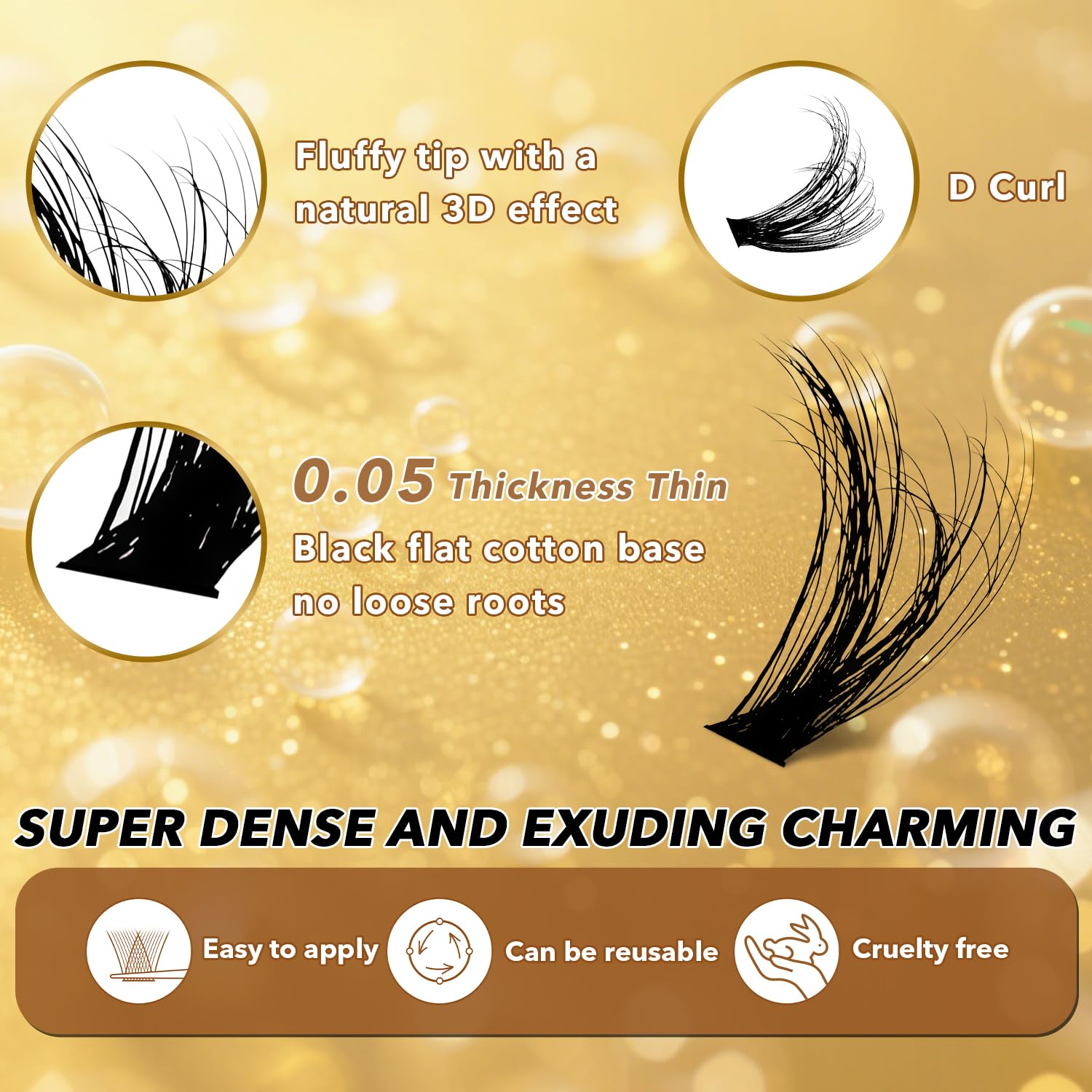 FEEGO Lash Extension Kit | Fluffy 9-16mm Cluster Lashes, Waterproof & DIY Friendly