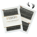 FEEGO Lash Extension Kit | Fluffy 9-16mm Cluster Lashes, Waterproof & DIY Friendly