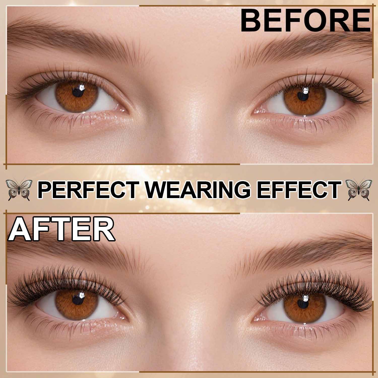 FEEGO Natural Lash Extension Kit 168Pcs – DIY Lash Clusters with Glue & Tweezers (8–14mm)