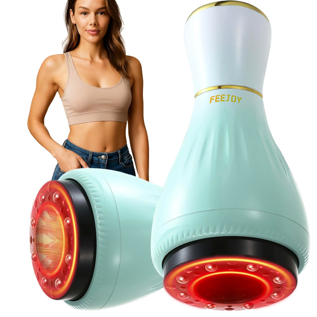 FEEJOY Electric Lymphatic Drainage Massager with Pulse Therapy & Heat – 12-Level Cupping for Body Sculpting