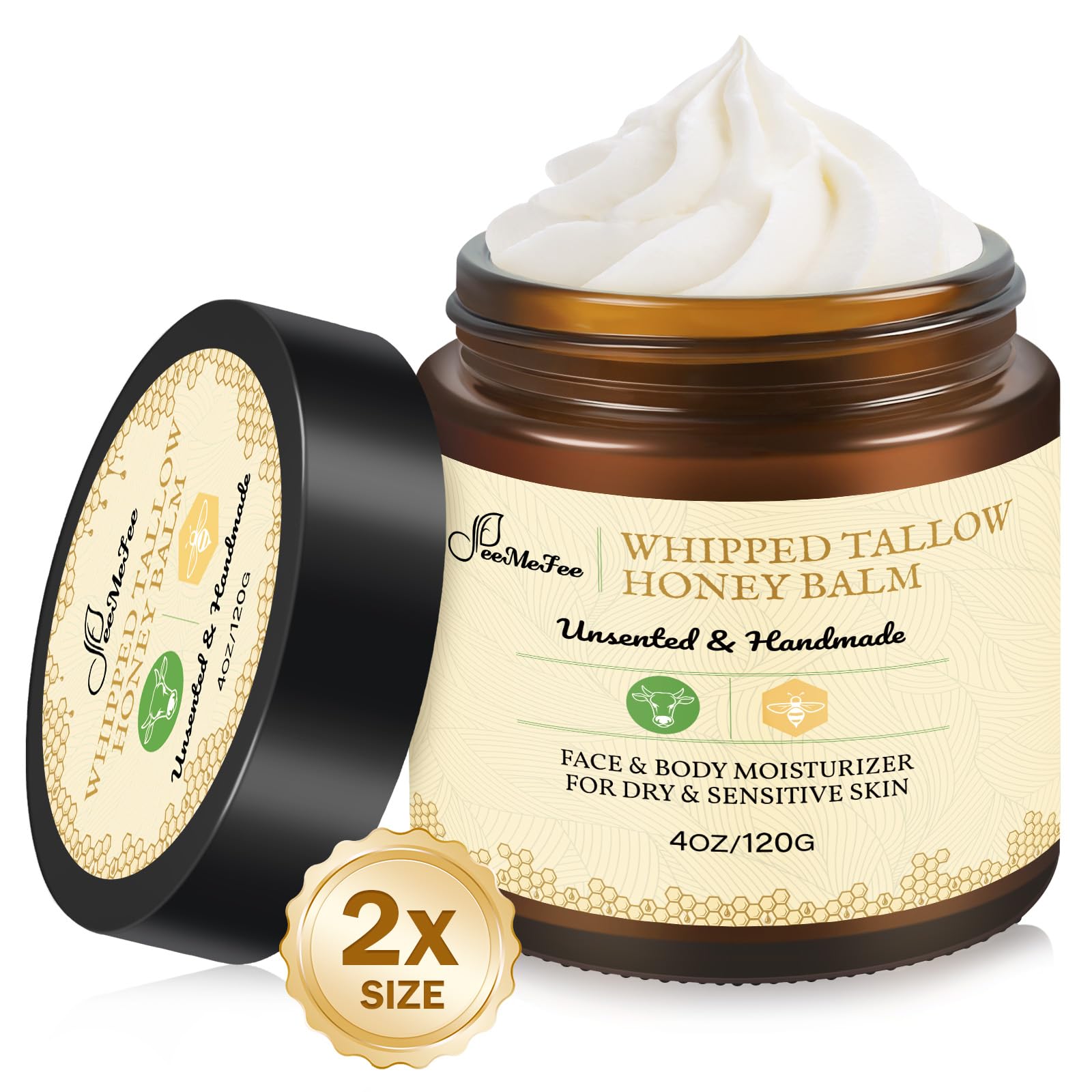 FeeMeFee Beef Tallow for Skin – Unscented Whipped Face & Body Moisturizer