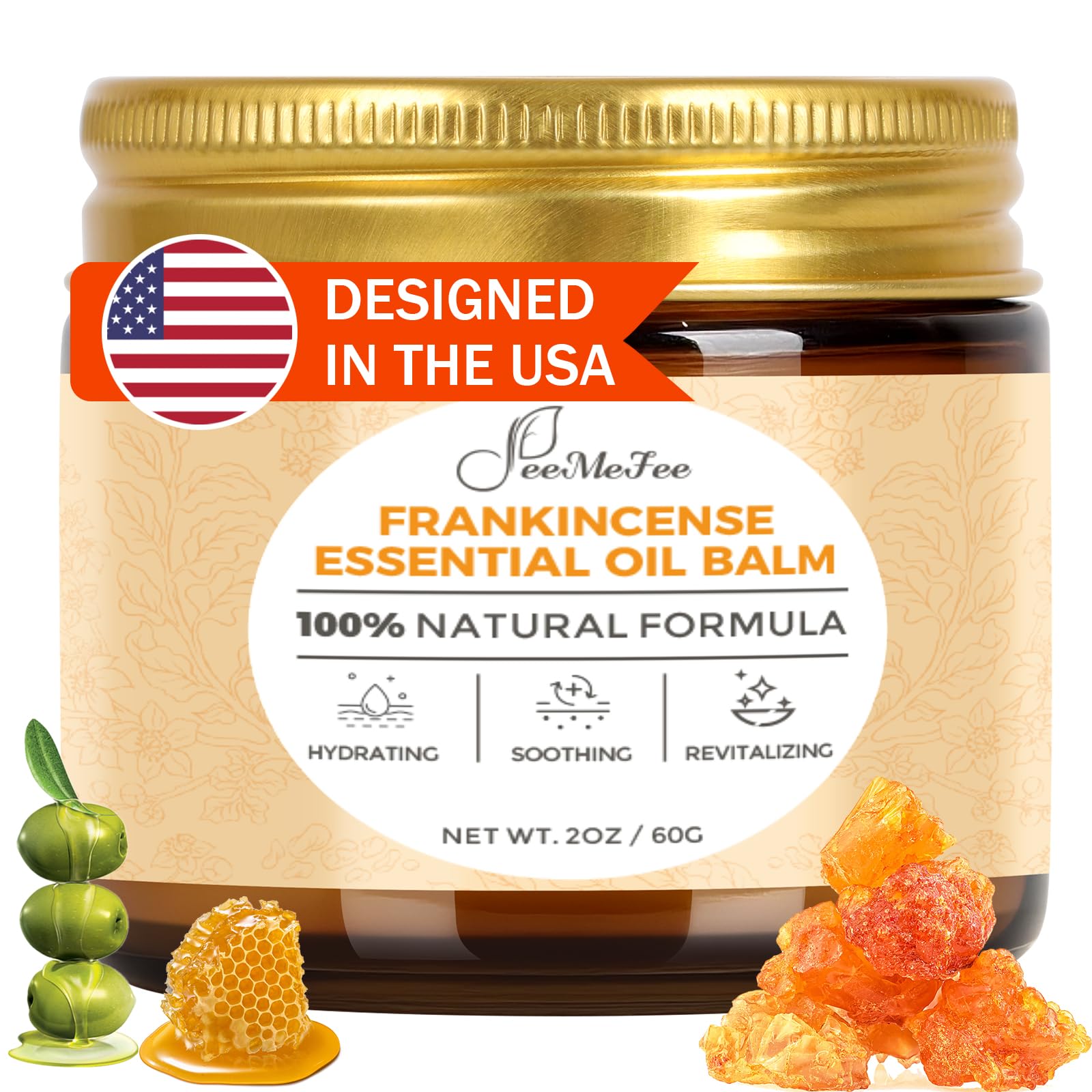 FeeMeFee Frankincense Balm 2oz – Soothing Moisturizer with Myrrh, Boswellia Serrata & Nutrient Oils