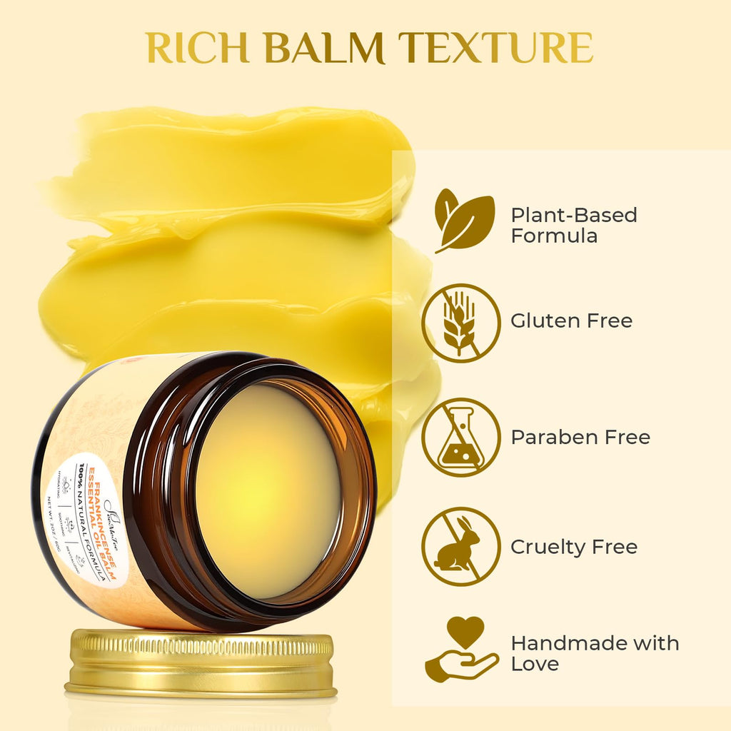FeeMeFee Frankincense Balm 2oz – Soothing Moisturizer with Myrrh, Boswellia Serrata & Nutrient Oils