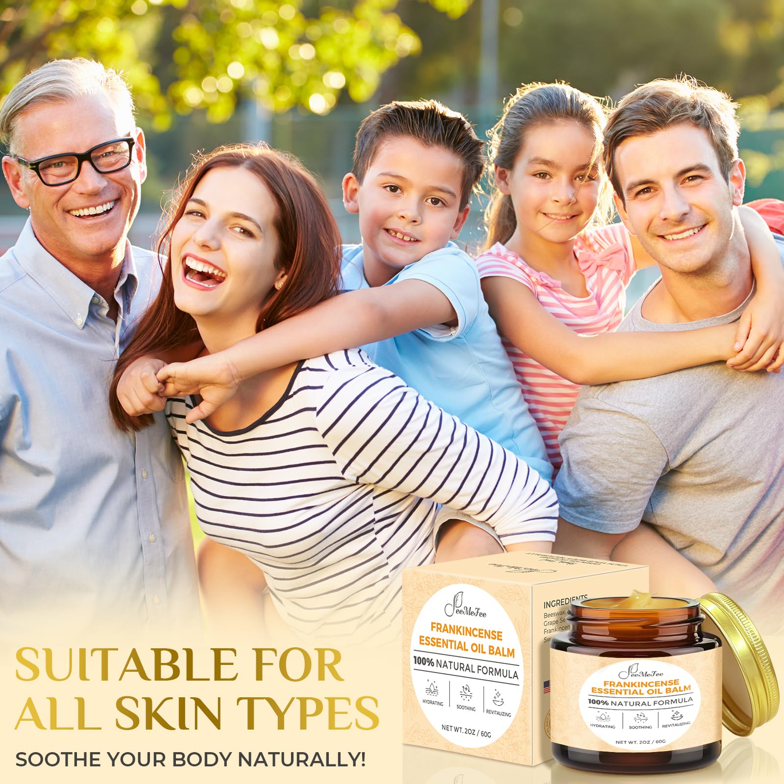 FeeMeFee Frankincense Balm 2oz – Soothing Moisturizer with Myrrh, Boswellia Serrata & Nutrient Oils