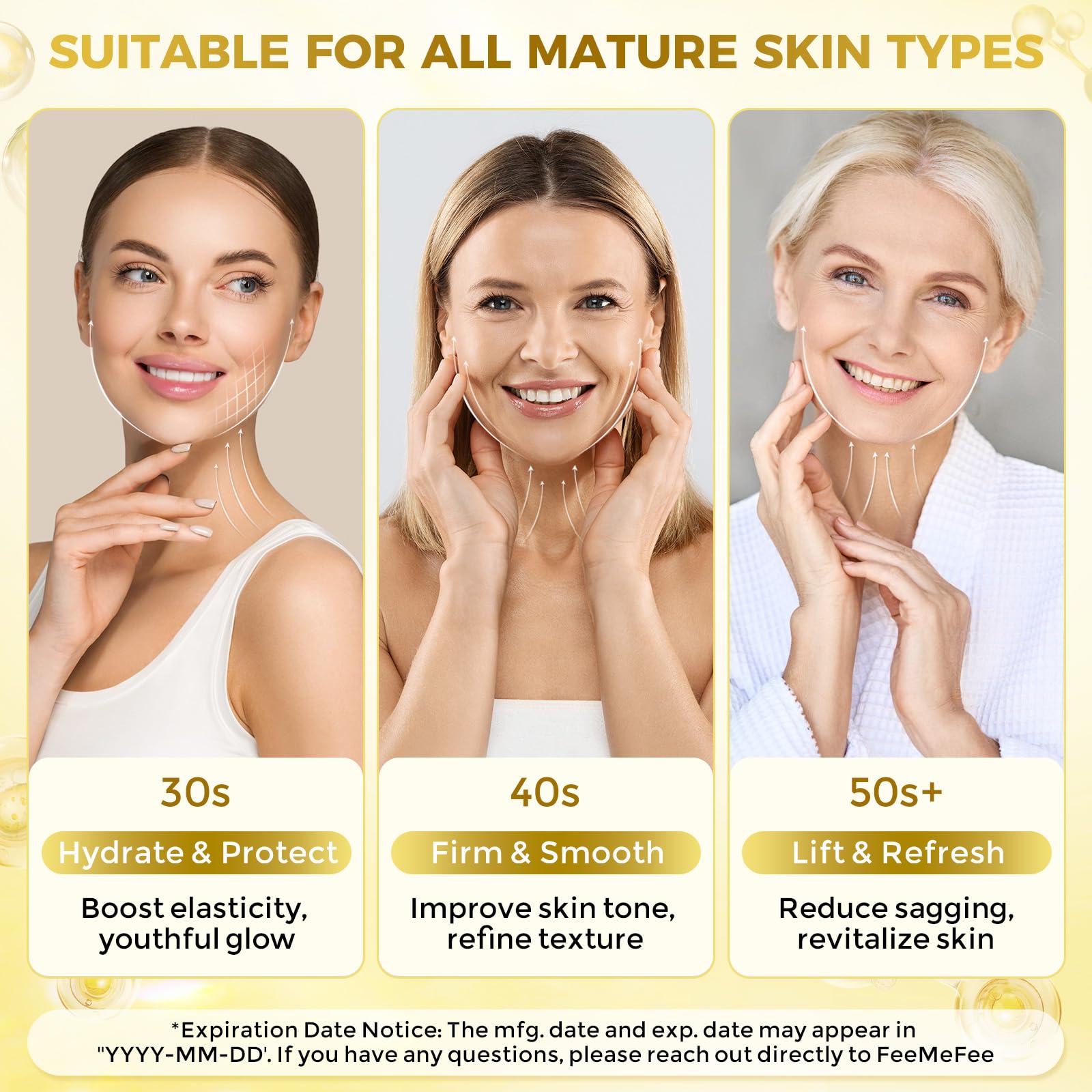 FeeMeFee Neck Firming Cream - Retinol, Peptides & Hyaluronic Acid