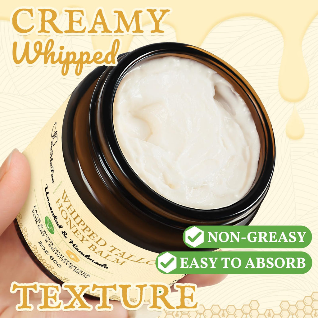 FeeMeFee Beef Tallow Face Balm – Whipped, Unscented Moisturizer (2oz)