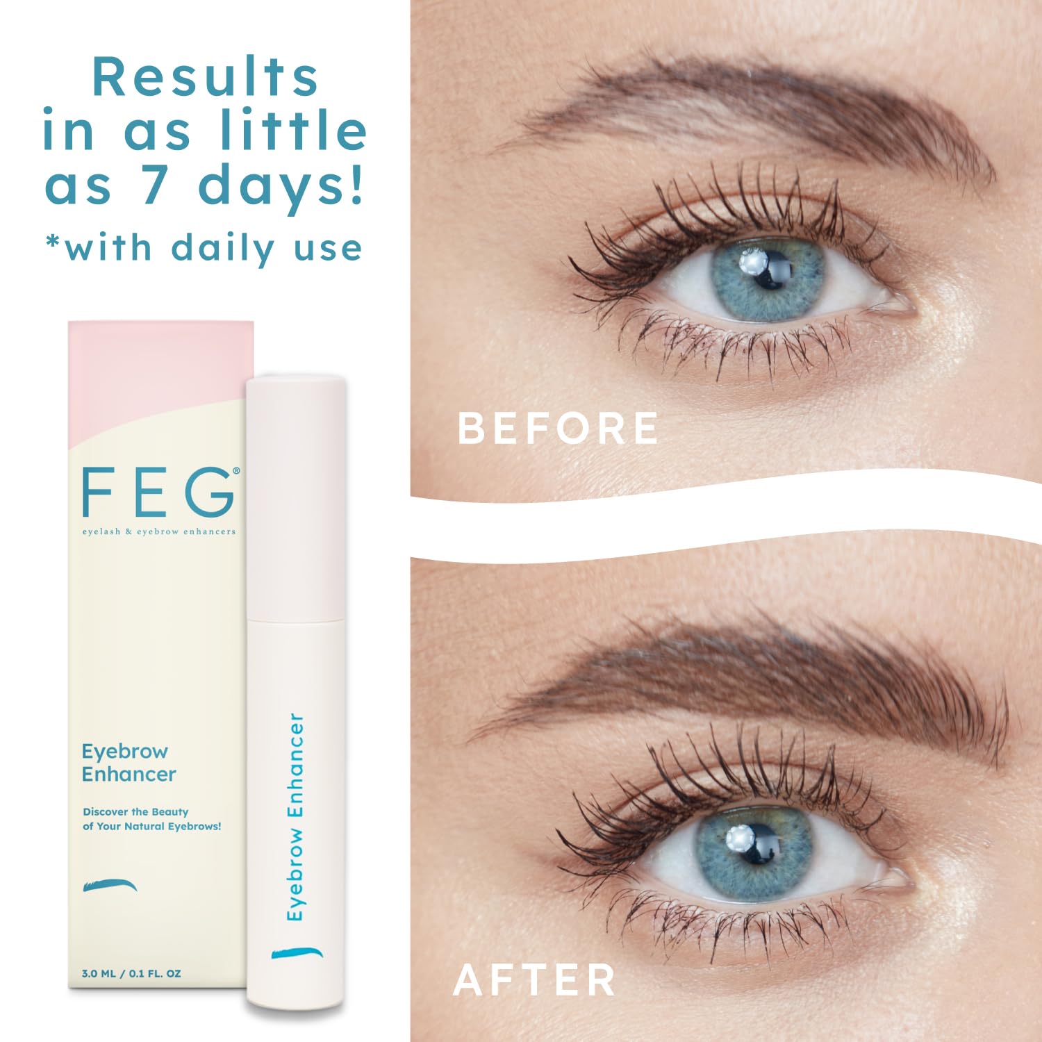 FEG Eyebrow Enhancer Serum – 2-Pack (3ml Each) for Fuller Brows