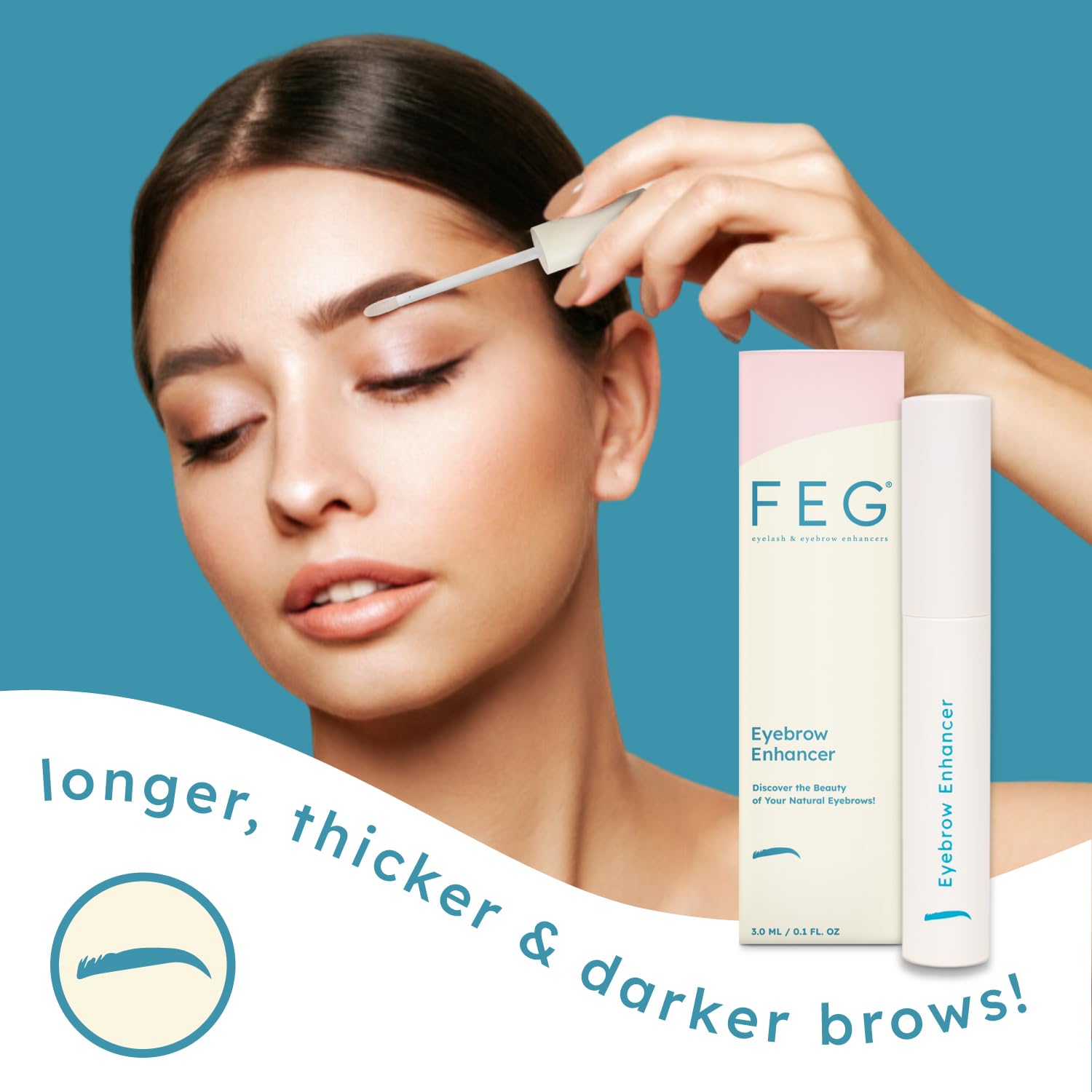 FEG Eyebrow Enhancer Serum – 2-Pack (3ml Each) for Fuller Brows