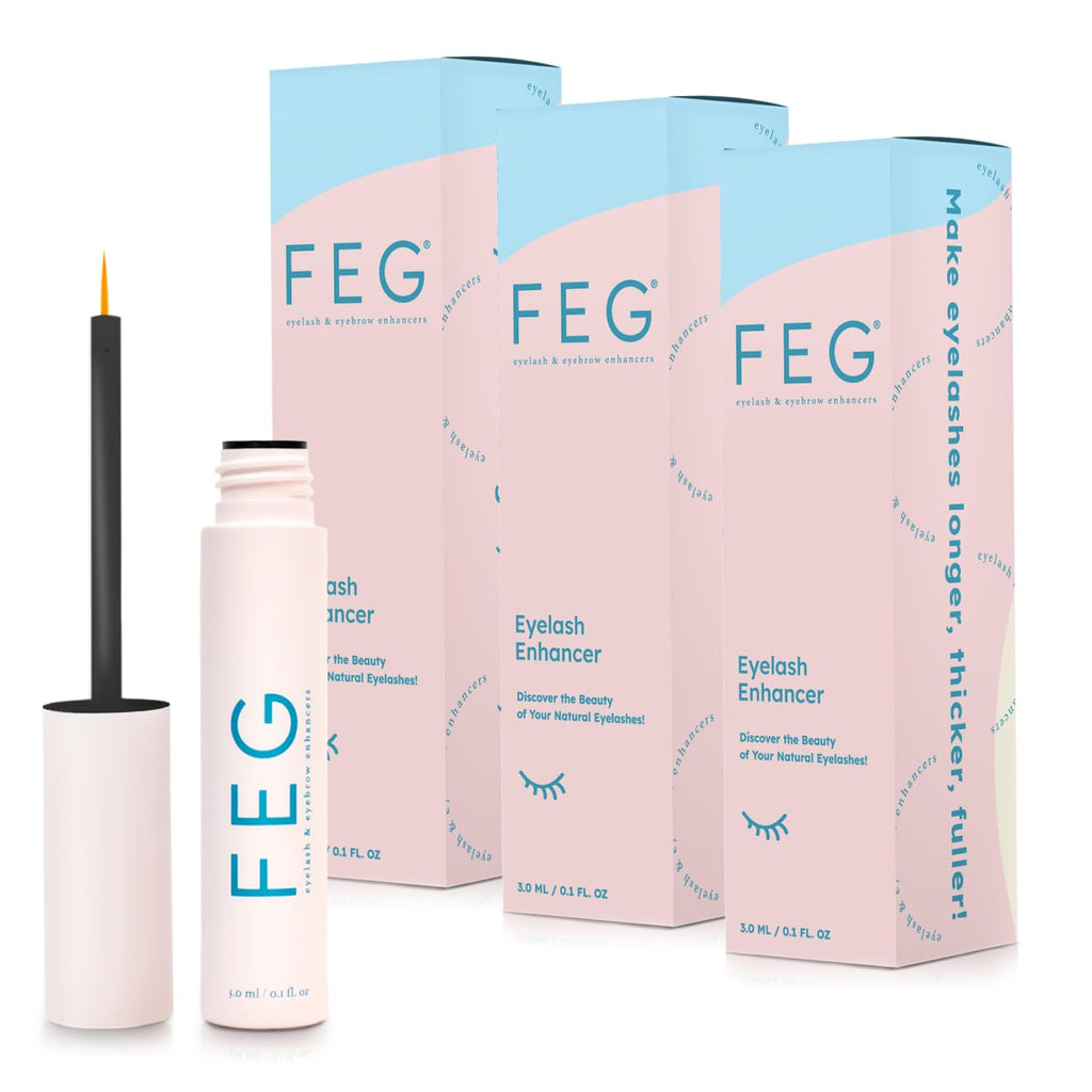 FEG Eyelash Enhancer – Natural Lash Growth Serum (3-Pack, 3ml Tubes)